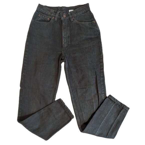 VTG 90's LEVI'S 512 Tapered Slim Fit Green Wash High Waisted Denim Jeans - Picture 1 of 7